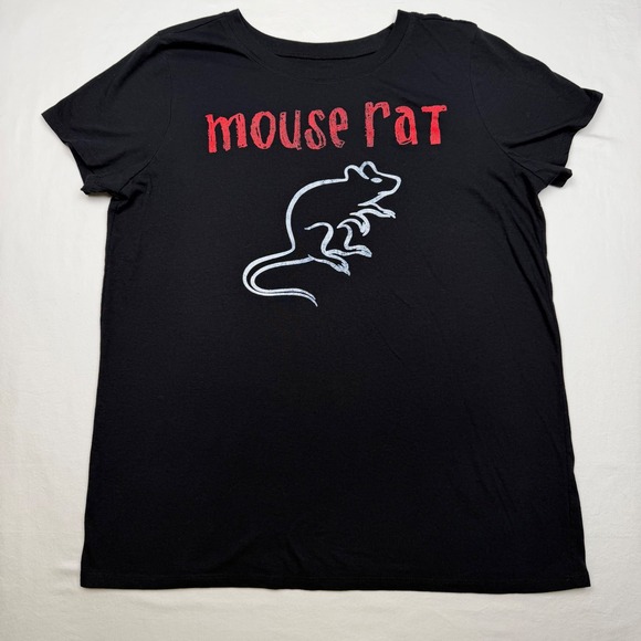 Parks and Recreation Tops - Parks and Recreation Mouse Rat T Shirt Black Women's Torrid Sz 1 approx XL
